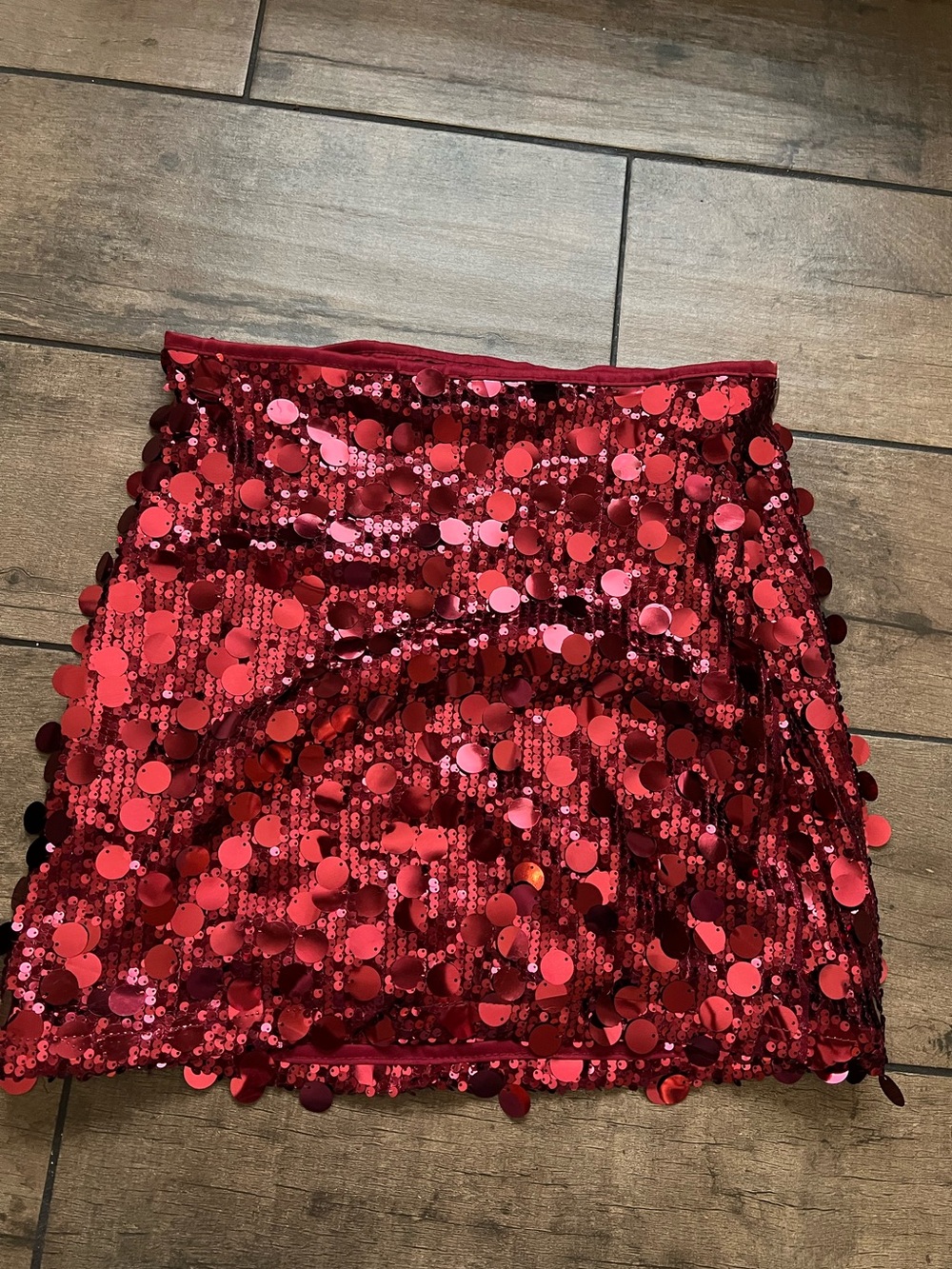 Red Sequin Mini Skirt - Party Shine